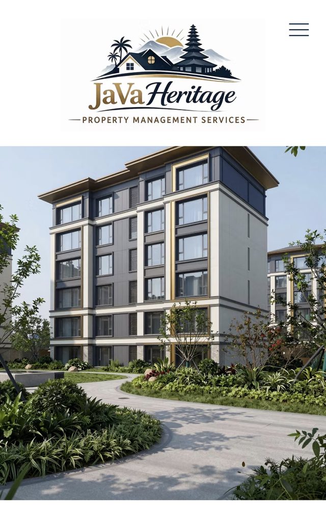 JaVa Heritage Property Management website on a phone