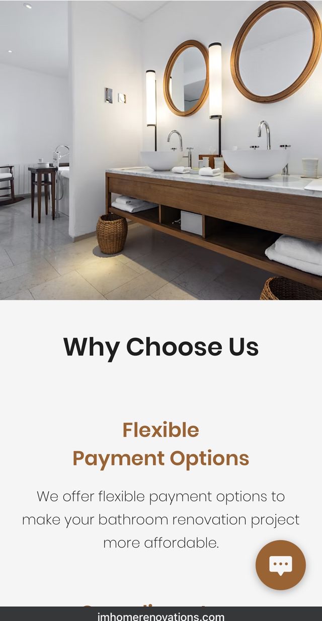 JM Home Renovations website on a phone